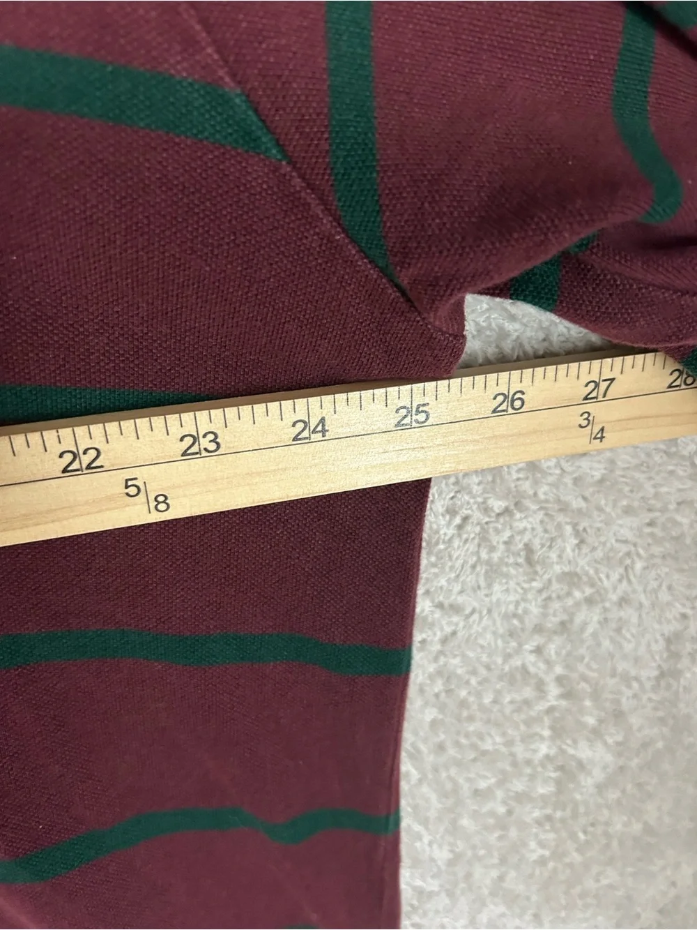 Ralph Lauren Rugby Polo Shirt 2X Tall Burgundy Green Stripe Casual Preppy Style